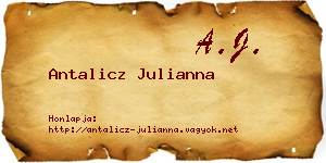 Antalicz Julianna névjegykártya